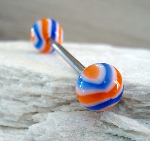 Przejdź do produktu Kolczyk do języka blue orange twister