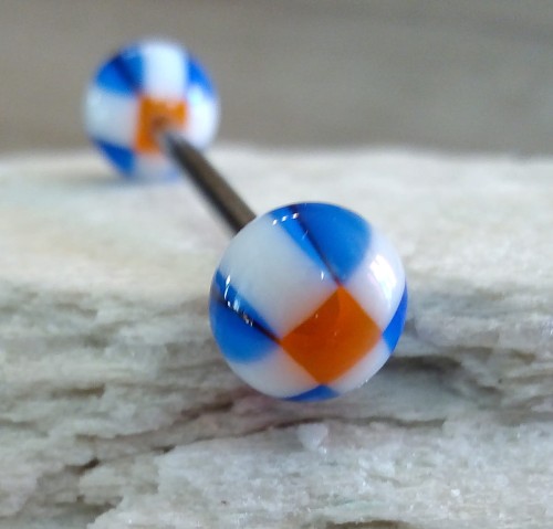 Przejdź do produktu Kolczyk do języka orange diamond