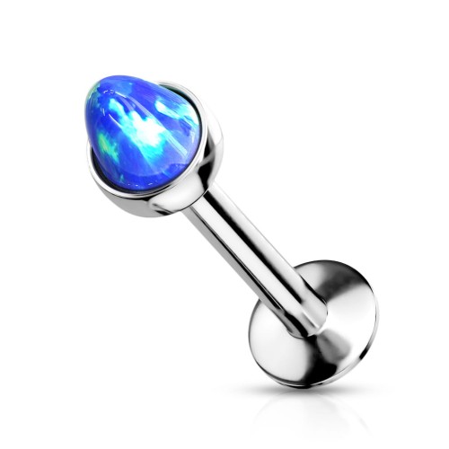 Przejdź do produktu Labret z gwintem wewnętrznym ze stożkiem z niebieskim opalem