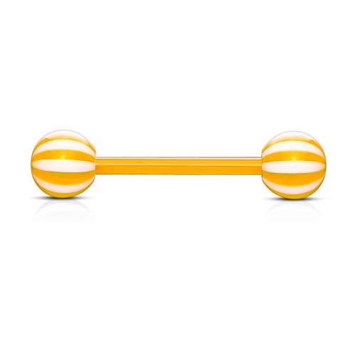 Przejdź do produktu Sztanga do języka z pomarańczowmi akrylowymi kulkami lollipop