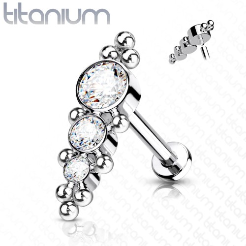 Przejdź do produktu Tytanowy kolczyk do ucha crystal balls