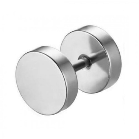 srebrny  fake plug 6 mm wykonany ze stali chirurgicznej 316L. Imituje plug, idealny dla osób, które nie chcą rozciągać uszu, ale lubią efekt tuneli. Wymaga wygojonego przekłucia w płatku ucha.