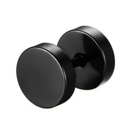 Czarny fake plug 6 mm wykonany ze stali chirurgicznej 316L. Imituje plug, idealny dla osób, które nie chcą rozciągać uszu, ale lubią efekt tuneli. Wymaga wygojonego przekłucia w płatku ucha.