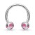 Podkówka z różowymi kryształkami umieszczonymi pod i po bokach kuleczek. Wykonana ze stali chirurgicznej 316L. Idealna do septum, daith i smiley. Gwint zewnętrzny.