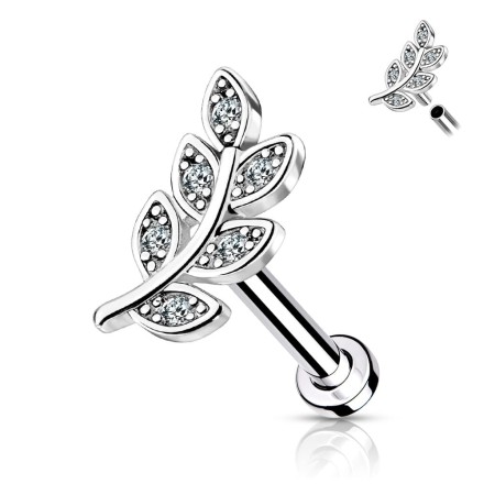 Nakrętka na gwint wewnętrzny. Idealny do piercingu lobe, helix, tragus, conch. Pręt ze stali 316L, nakrętka z mosiądzu pokryta rodem..