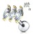Labret Gold Triple Marquise z trzema kryształowymi markizami CZ w złotej oprawie. Nakrętka 4,9x6,37 mm, gwint wewnętrzny. Idealny do piercingu lobe, helix, tragus, conch. Pręt ze stali chirurgicznej 316L, nakrętka z mosiądzu pokryta złotą powłoką IP.