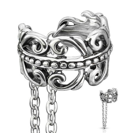 Nausznica earcuff Celtic w kolorze antycznego złota, idealna do helixa i concha. Wykonana z mosiądzu z powłoką 14K złota. Bez przekłucia, łatwa do dopasowania dzięki giętkiej konstrukcji. Średnica 9 mm, grubość 7,7 mm.