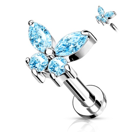Kolczyk idealny do piercingu lobe, tragus, helix i conch. Wygodny gwint wewnętrzny. Wykonany ze stali chirurgicznej 316L, nakrętka z mosiądzu z powłoką rodu, rozmiar nakrętki 6x5 mm.