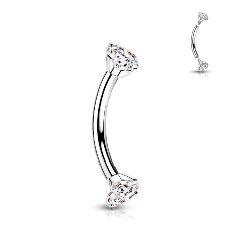Doskonały do vertical labret, snug, anti tragus, rook i piercingu brwi. Subtelny blask i komfort noszenia.