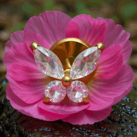 kolczyk w formie motyla to połączenie lekkości natury z trwałością nowoczesnych materiałów. Wykonany z tytanu G23 – jednego z najbardziej cenionych metali w piercingu – gwarantuje hipoalergiczność, lekkość oraz pełną odporność na korozję.