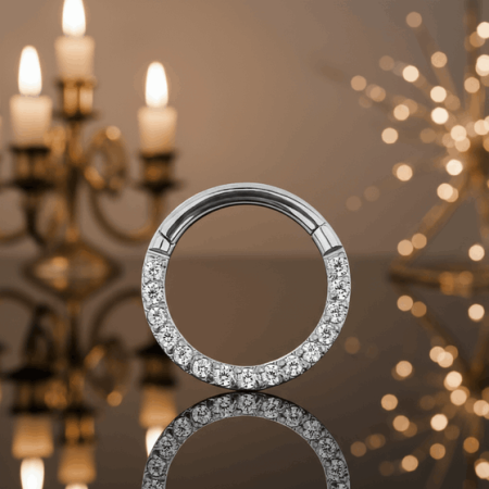 tytanowy clicker z kryształkami