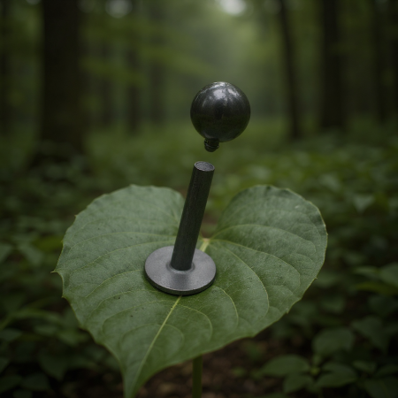 Tytanowy kolczyk labret w kolorze czarnym z powłoką PVD. Wewnętrzny gwint zapewnia wygodę i higienę.