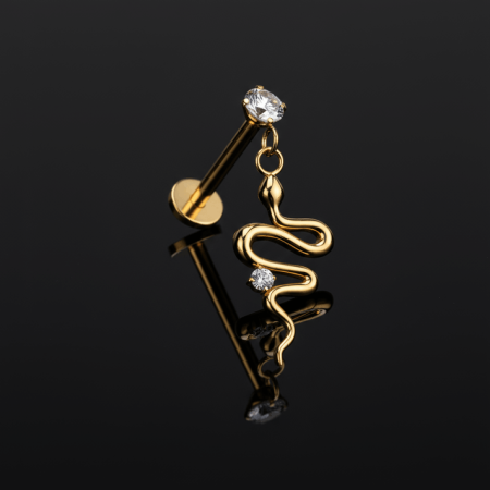 Snake Gold Dangle Labret