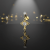 Labret Gold Cross Dangle z białą cyrkonią i delikatną zawieszką w kształcie krzyżyka zdobionego kryształkami.