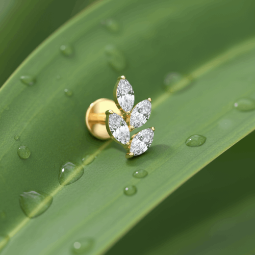 Przejdź do produktu Tytanowy labret złota gałązka