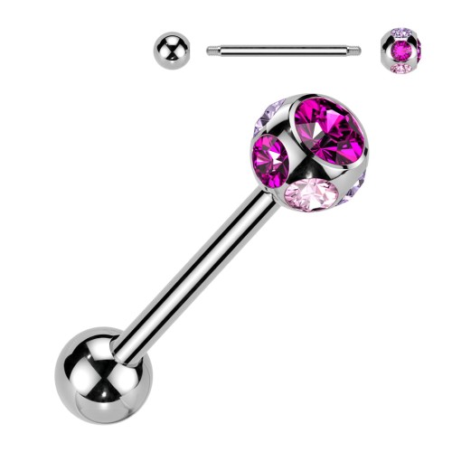 Przejdź do produktu Kolczyk do języka Pink Multi Crystals