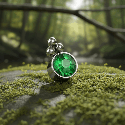 Przejdź do produktu Tytanowy labret Green Triangle Balls