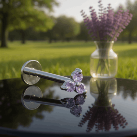 Tytanowy Labret Purple Trinity