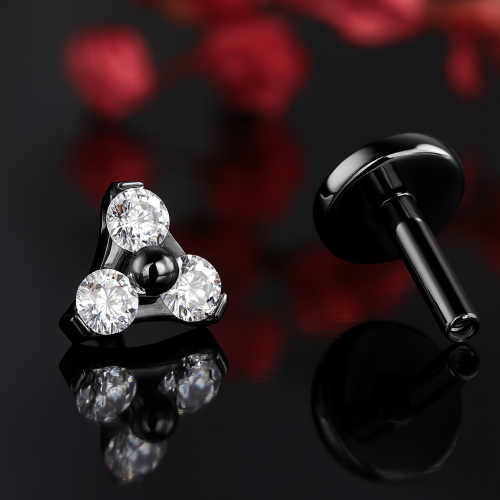 Przejdź do produktu Labret black triple crystals