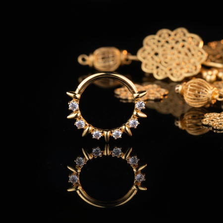 Clicker Gold Panther Claws – złoty clicker z pazurkami i białymi cyrkoniami.