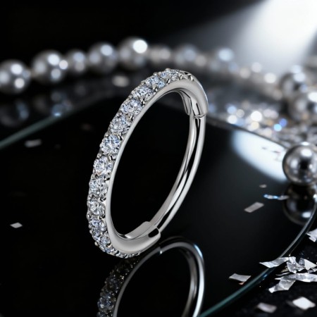 Clicker wysadzany białymi cyrkoniami.