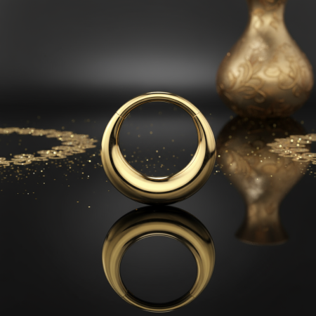 Clicker Gold Tribal Hoop