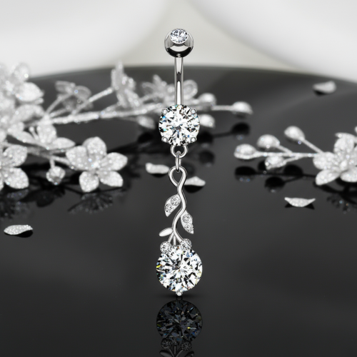 Przejdź do produktu Kolczyk do pępka Gemmed Leafs