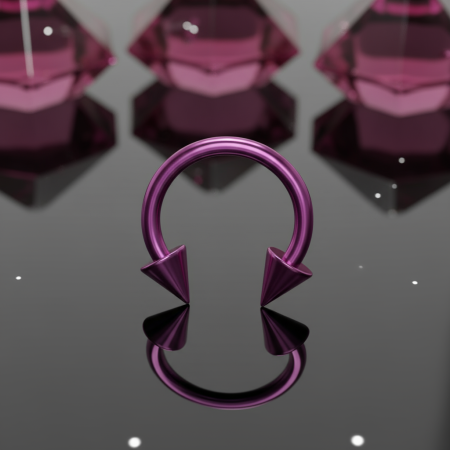 Fioletowa podkówka z grotami