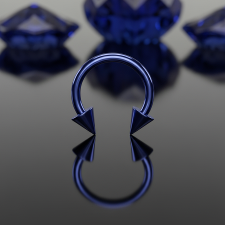 Niebieska podkówka z grotami