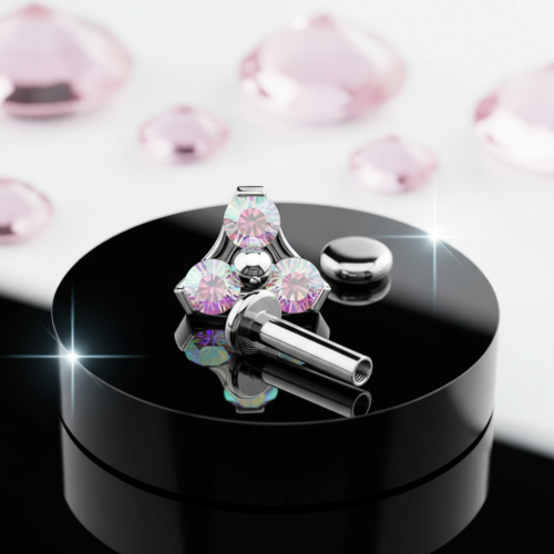 Przejdź do produktu Labret  triple crystals Aurora Borealis