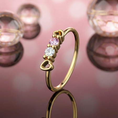 Kółeczko do nostrila gold hearts