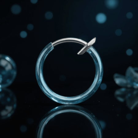 Niebieskie kółeczko - oszukany piercing to wygodna i efektowna alternatywa dla tradycyjnego piercingu.