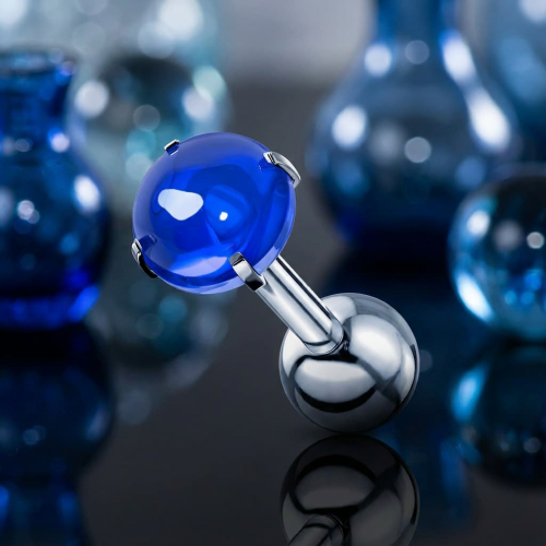 Przejdź do produktu Sztanga  Blue Zircon Cabochon Stone