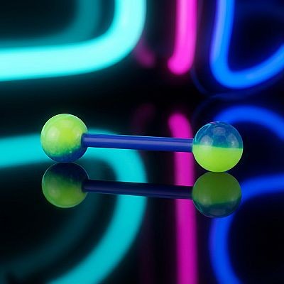 Kolczyk do języka Purple/Blue świecący w ciemności