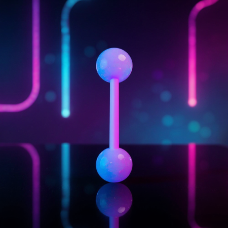 Kolczyk do języka Purple/Blue świecący w ciemności