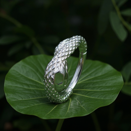 Stylowy clicker w kształcie węża w srebrnym wykończeniu