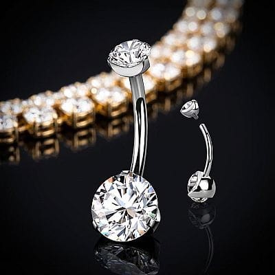 Kolczyk do pępka z tytanu Diamond Glow