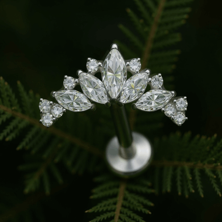 Przejdź do produktu Tytanowy labret Crystal Tiara 