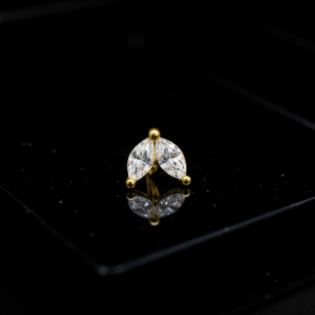 Tytanowy labret Golden Wings