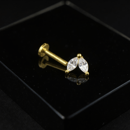 Tytanowy labret Golden Wings