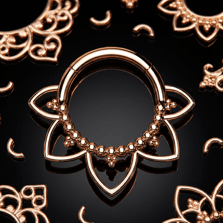 ORIENTALNY CLICKER ROSE GOLD Z KWIATEM LOTOSU