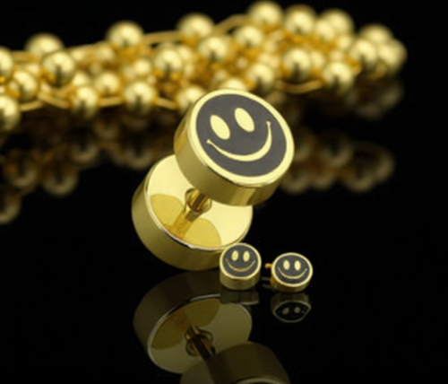 Przejdź do produktu Złoty Fake plug Smiley