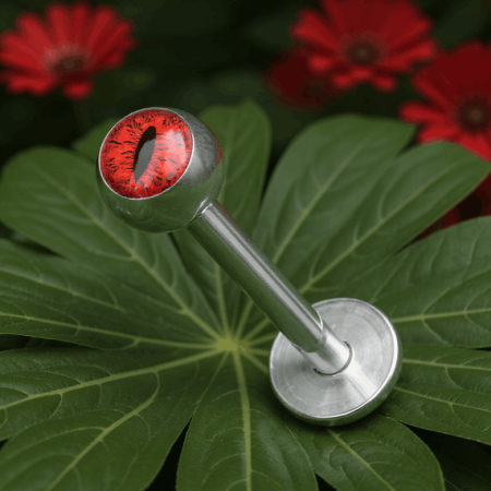 Labret Red Snake Eye z czerwonym oczkiem węża, który wyróżni Cię na każdej imprezie.