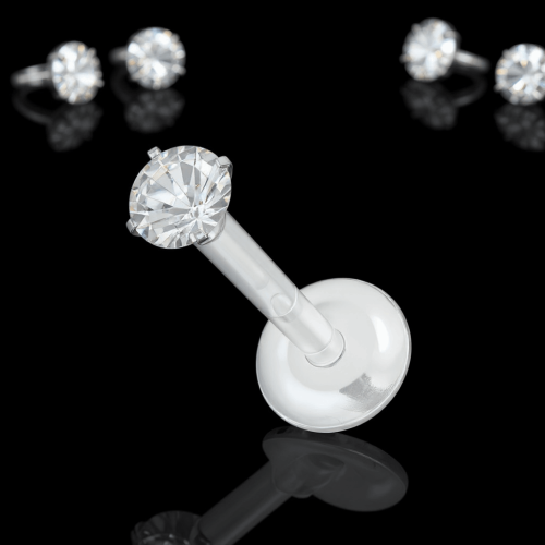 Przejdź do produktu Labret z bioflexu z kryształkiem 3d