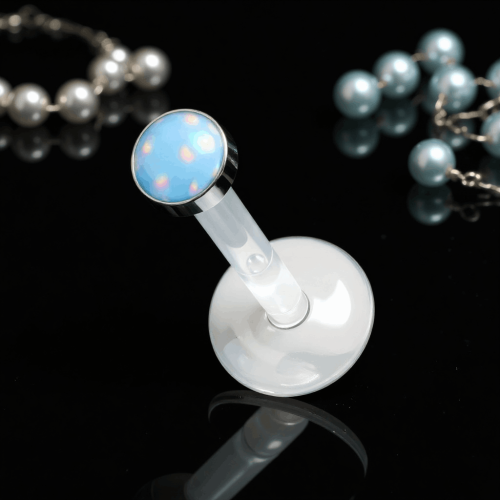 Przejdź do produktu Labret z bioflexu z błękitnym kamieniem rozświetlającym