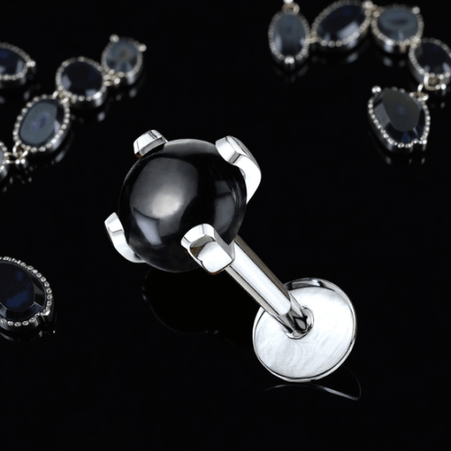 Przejdź do produktu Labret czarny agat