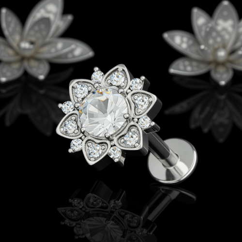 Przejdź do produktu Labret  kryształowy kwiat Paved Flower