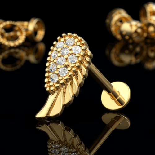 Przejdź do produktu Labret  złote skrzydło anioła