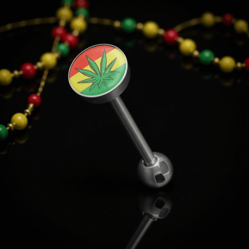 Przejdź do produktu Kolczyk do języka Rasta Leaf