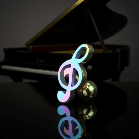 Sztanga do ucha tęczowy klucz wiolinowy